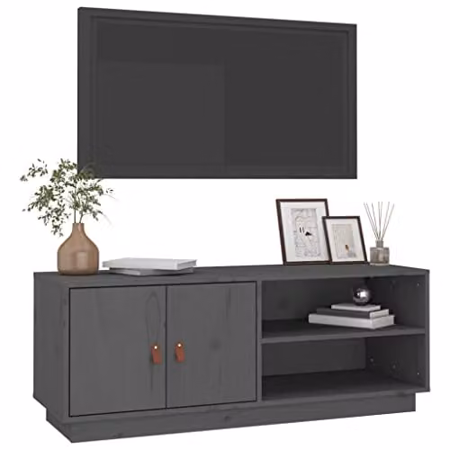 vidaXL Modern Grey Solid Pine Wood TV Cabinet W/D/H: 105 x 34 x 40 cm – 3
