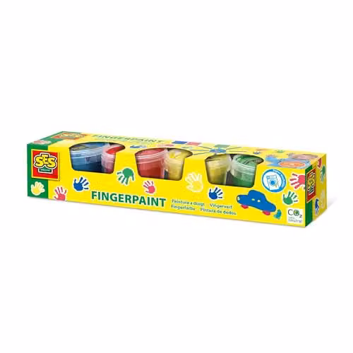 SES Creative Washable Fingerpaint in Multicolour, 4 x 110ml