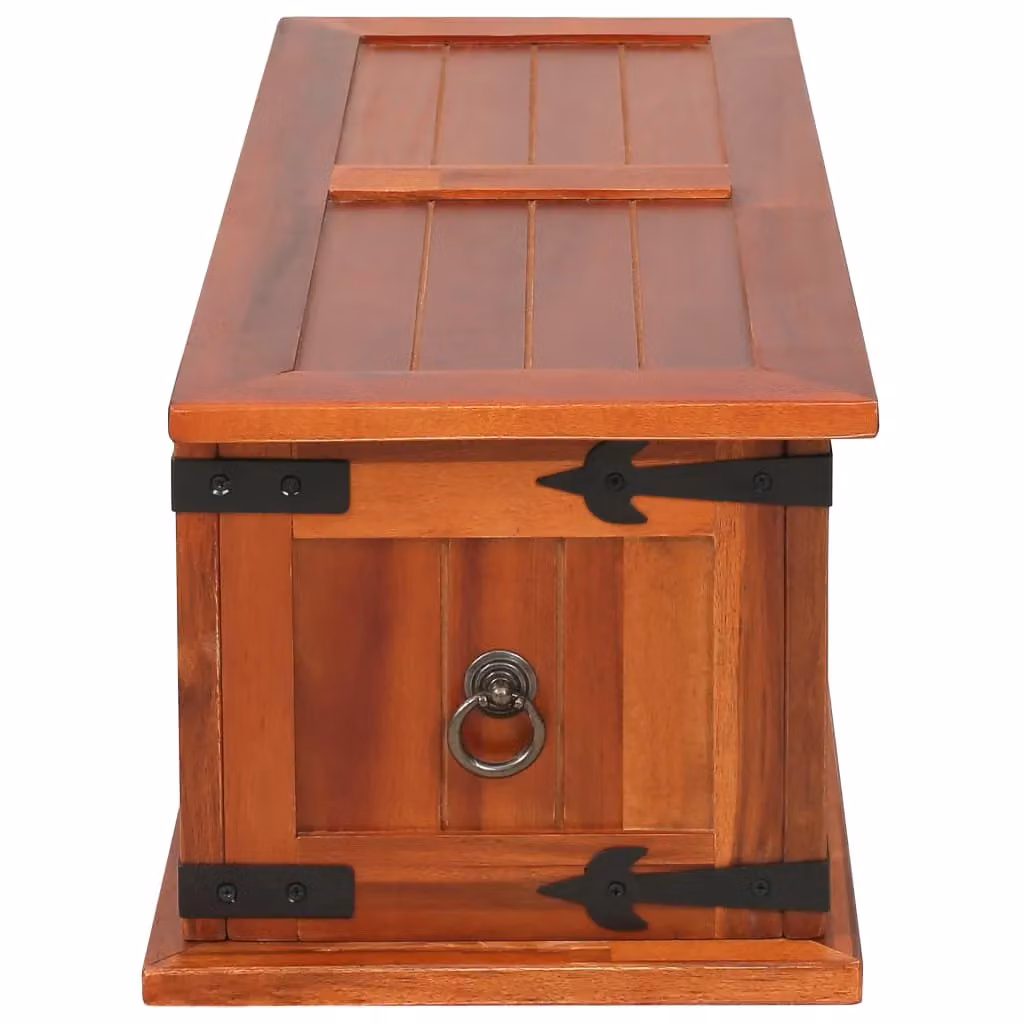 Berkfield Rustic Brown Solid Acacia Wood Storage Chest W: 60 cm, D: 25 cm, H: 22 cm – 3