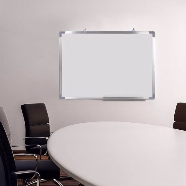 Ventryn Large Magnetic Whiteboard for Office and School, White, W: 90 cm, H: 60 cm