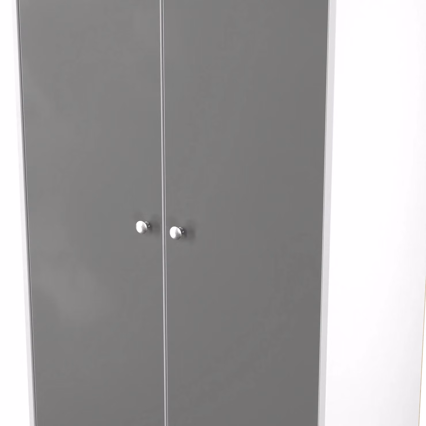 Stowe 2 Door Wardrobe in Mid Grey Matt Finish, Ready Assembled – 2