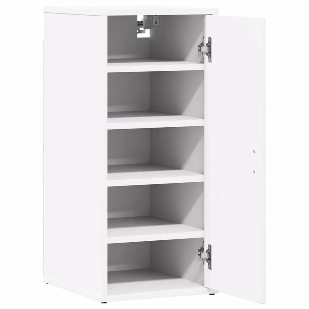 Berkfield Home White Shoe Cabinet with Hinged Doors and Internal Shelves, W/D/H: 35 x 35 x 70 cm – 2