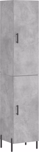 Berkfield Home Highboard in Concrete Grey, H 180 x W 34.5 x D 34 cm