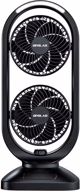 Leaper Dual-Layer USB Rechargeable Mini Fan with Remote Control, Oscillation and Timer in Black – 1