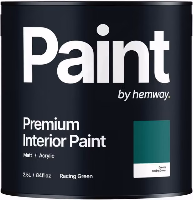Hemway Matt Acrylic Interior Paint in Racing Green, 2.5L