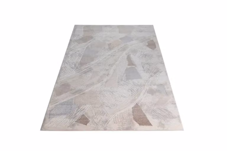 Stratus Interiors Deco Large Living Room Rug in White, Modern Rectangular Plush Carpet, W: 290 cm, D: 200 cm