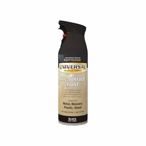 Rust-Oleum Weatherproof Universal Spray Paint, Matt Black, 400ml – 2