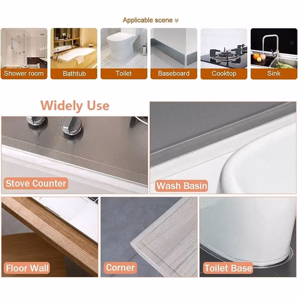 NESTLUNE White Waterproof Self-Adhesive Caulk Strip Sealant Tape, 3 Pieces – 3