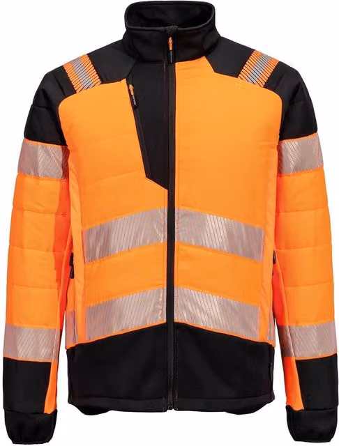 Portwest Mens Class 2 Hybrid High-Vis Jacket in Orange and Black, Size 4XL (EN ISO 20471)
