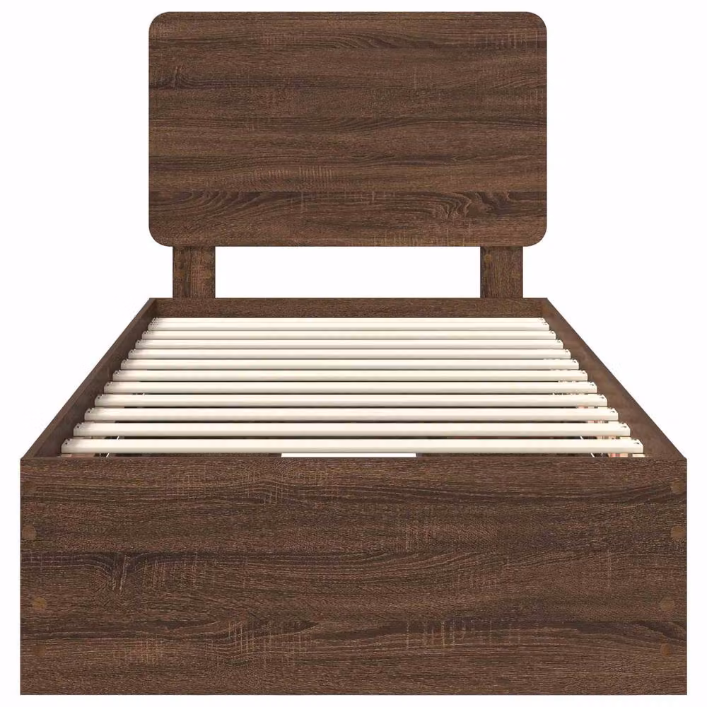 Berkfield Home Modern Bed Frame with Drawers in Brown Oak, W/D/H: 90 x 200 cm – 4