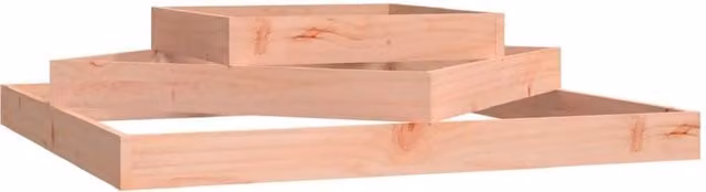 Berkfield Home Wooden Raised Bed Planter in Beige, W/D/H: 112 x 112 x 27 cm