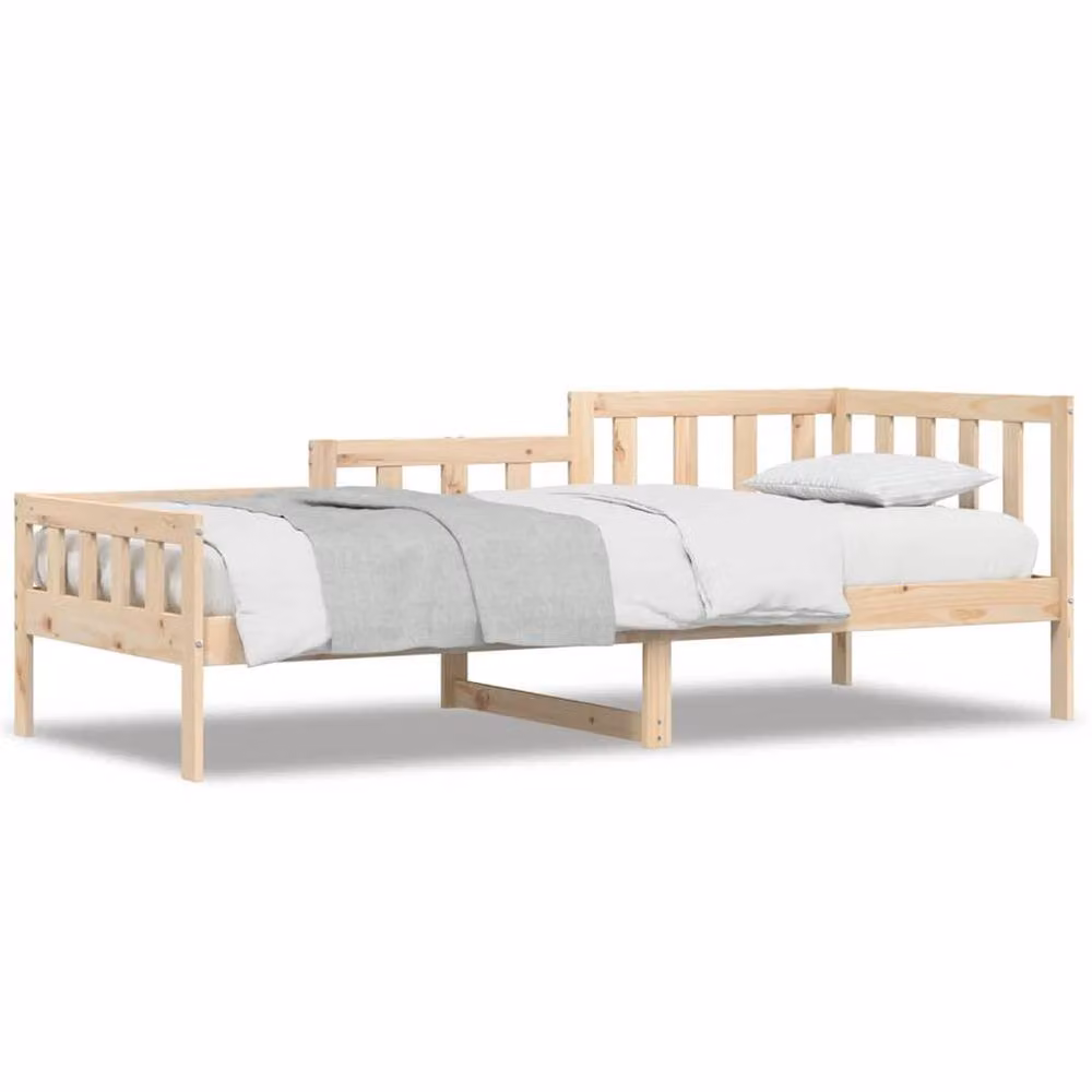 Berkfield Home Beautiful Day Bed in Light Brown Solid Pine Wood W/D/H: 200 x 80 x 68.5 cm – 2