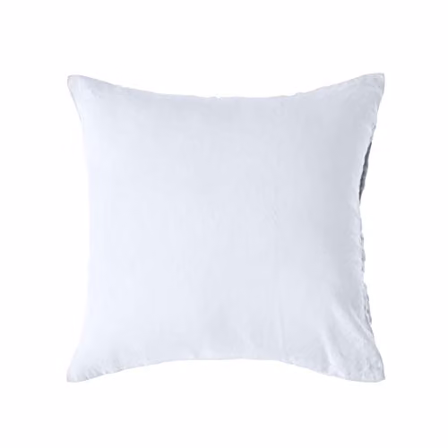 HOMESCAPES European Linen and Combed Cotton Pillowcase, White, W/D/H: 60 x 60 x 60 cm – 1