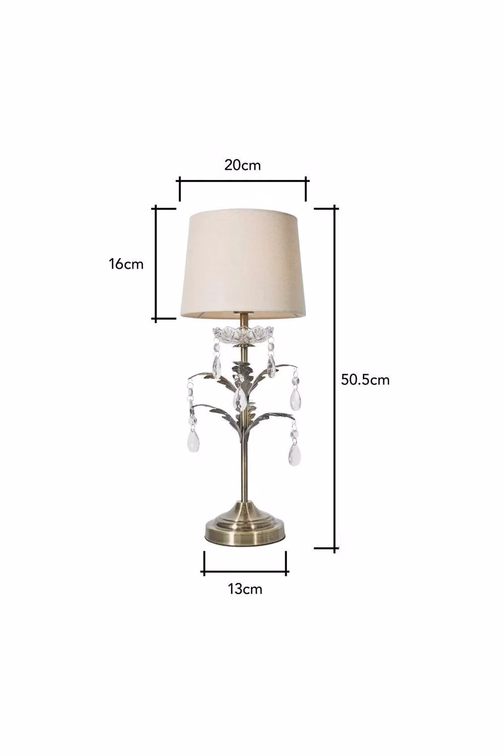 BHS Lighting Paisley Table Lamp in Gold and Beige with Brass Metal Base – 3