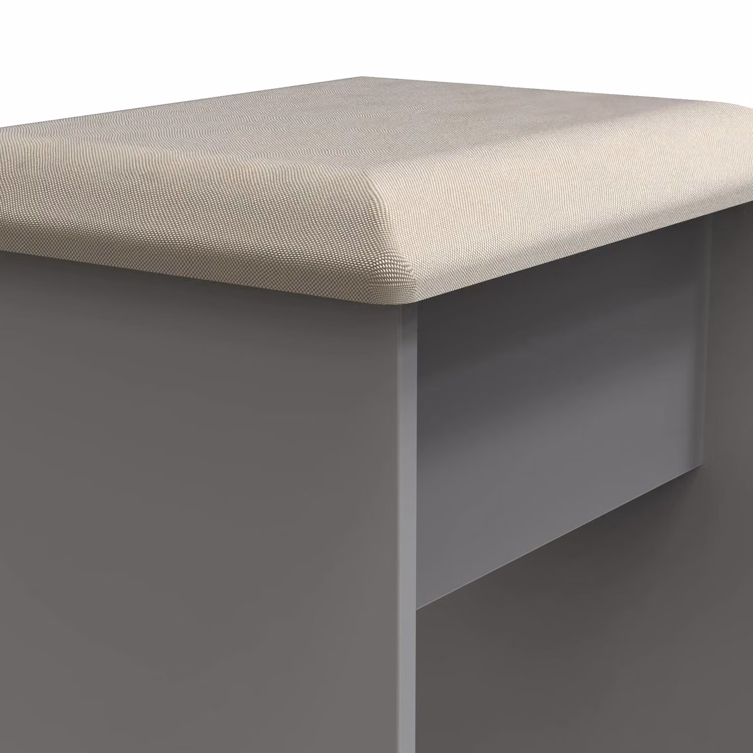 Ready Assembled 2 U Metro Stool in Grey with Gold Metal Frame – 3