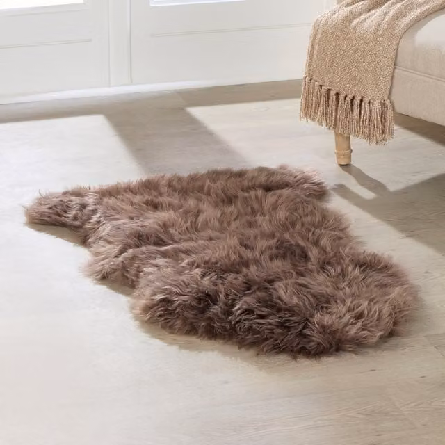 Native Natural Brown Genuine Sheepskin Rug XXL