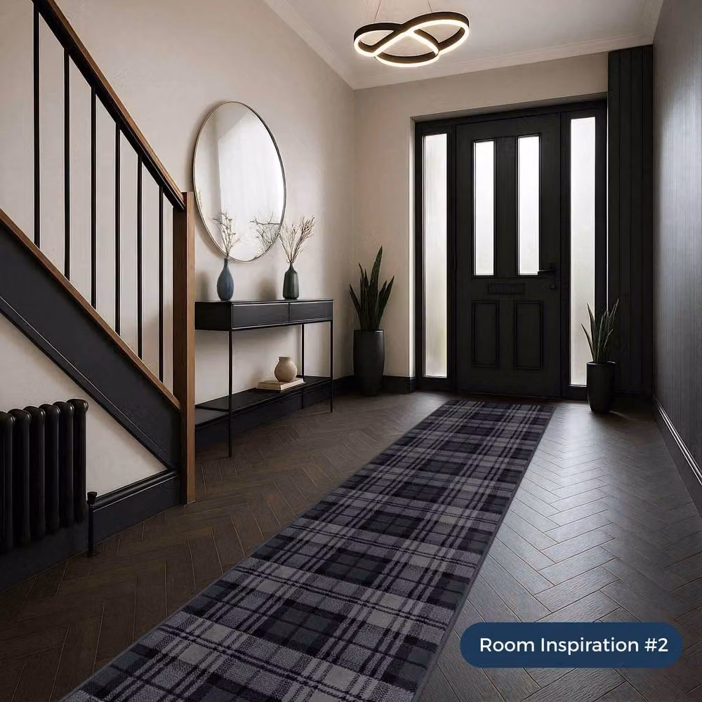 runrug Soft Hallway Runner Rug in Black, W/D/H: 100 x 270 x 0.9 cm – 5