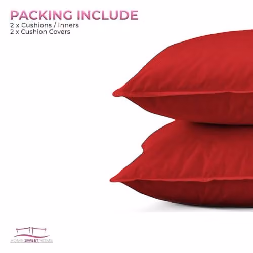 Snug City Waterproof Outdoor Square Garden Patio Cushion Set of 2 in Red, W/D/H: 45 x 45 x 45 cm – 5