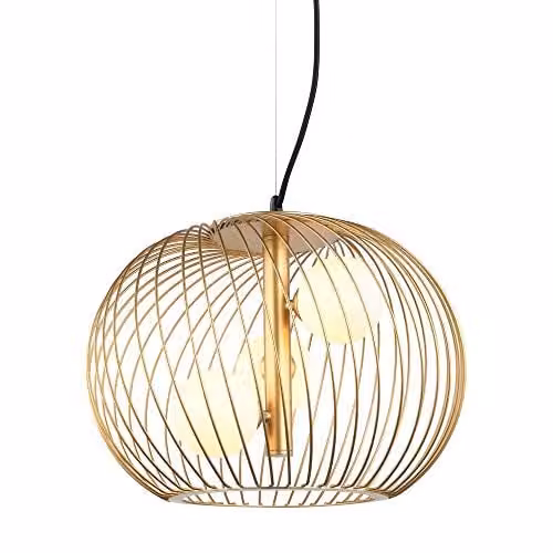 Netlighting Modern 3-Light Suspended Pendant Light in Gold and White with G9 Base