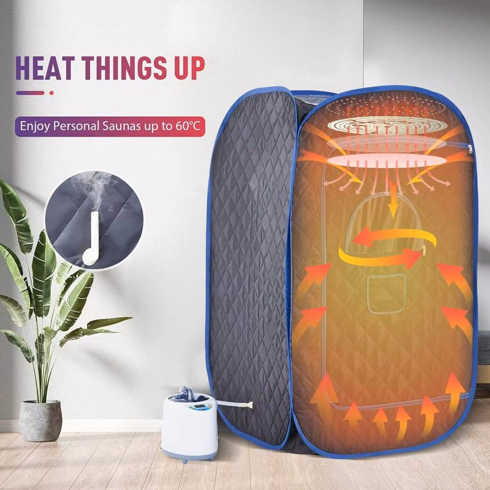 NESTLUNE Portable Steam Sauna Tent with Chair in Black – 5