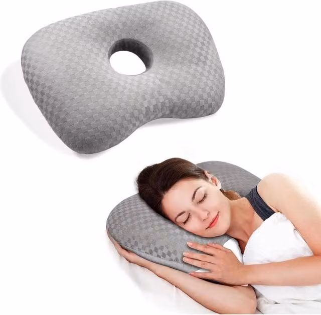 Nordara Height Adjustable Ear Piercing Pillow for Side Sleepers in Grey – 1