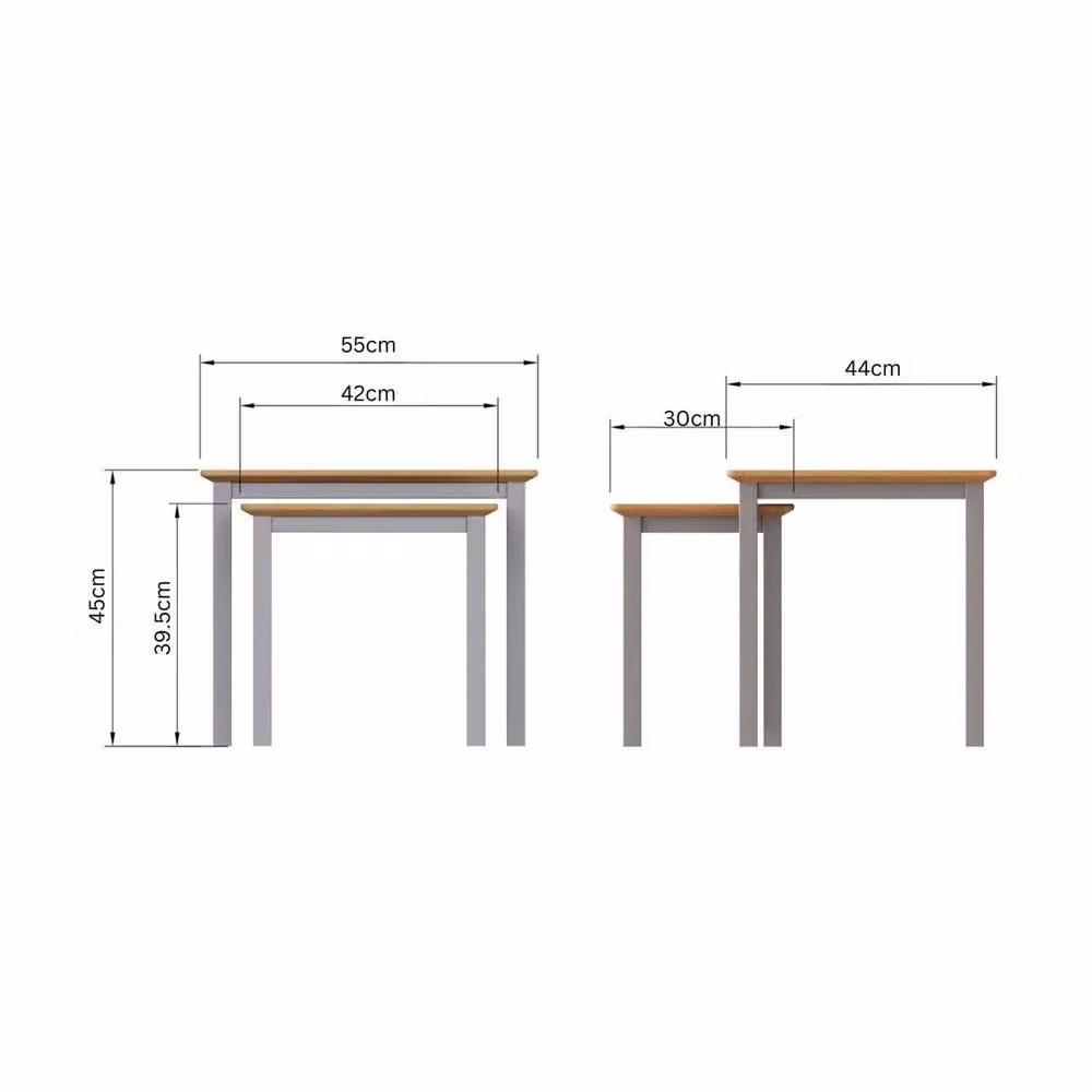 ERGOVEXA Nest of Tables in Dove Grey Oak Veneer – 2