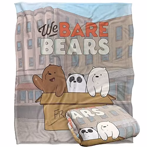 LOGOVISION We Bare Bears Super Soft Fleece Throw Blanket, Multicolour, W: 152 cm, D: 127 cm