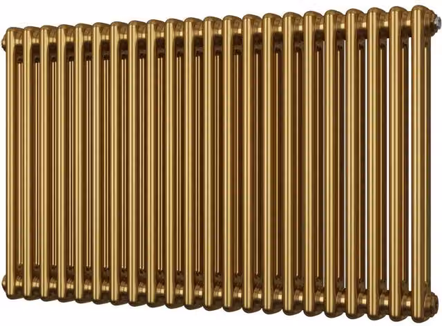 Alpha 2 Column Steel Radiator in Gold/Brushed Brass, Height: 180 cm, Width: 60 cm