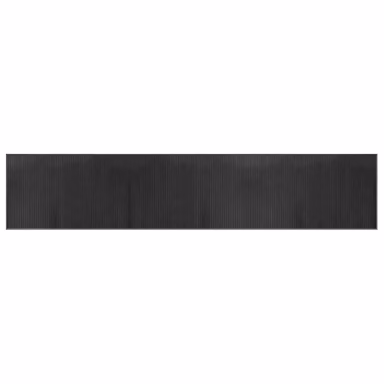 Berkfield Home Rectangular Bamboo Rug in Grey, W: 60 cm, L: 300 cm