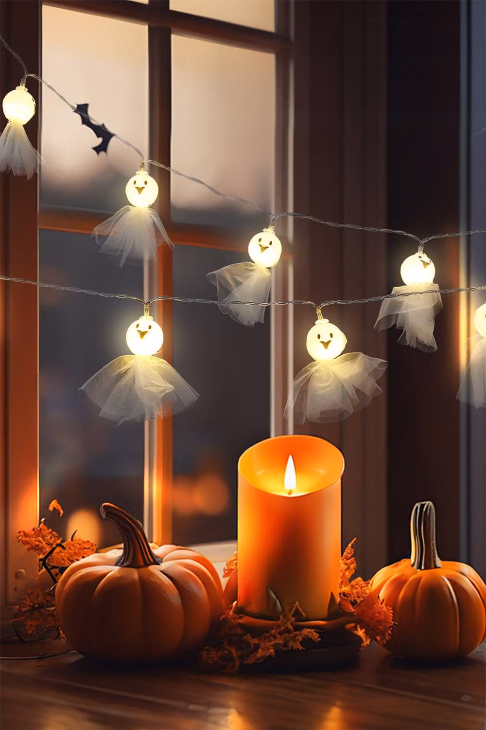 H&O Direct 3m Halloween LED String Lights with 20 Warm White Ghost Faces – 2