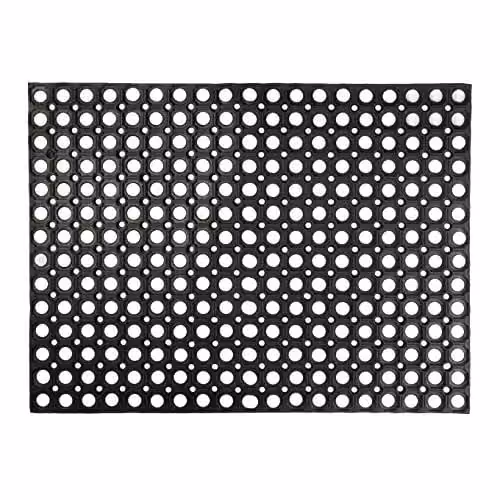 Nicola Spring Heavy Duty Rubber Door Mat, Black, W: 80 cm, D: 60 cm