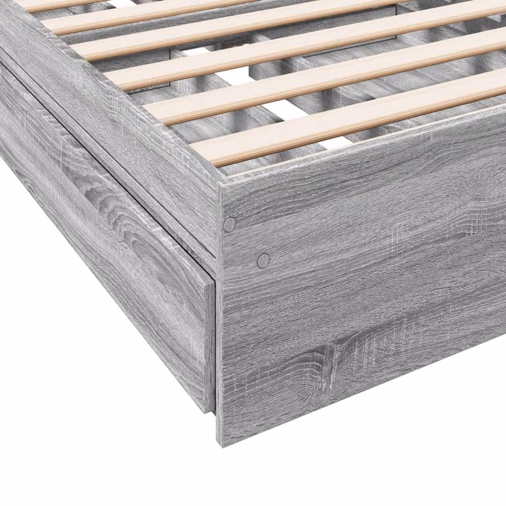 Berkfield Home Small Single Bed Frame with Drawers, Grey Sonoma, W: 75 cm, L: 190 cm – 3