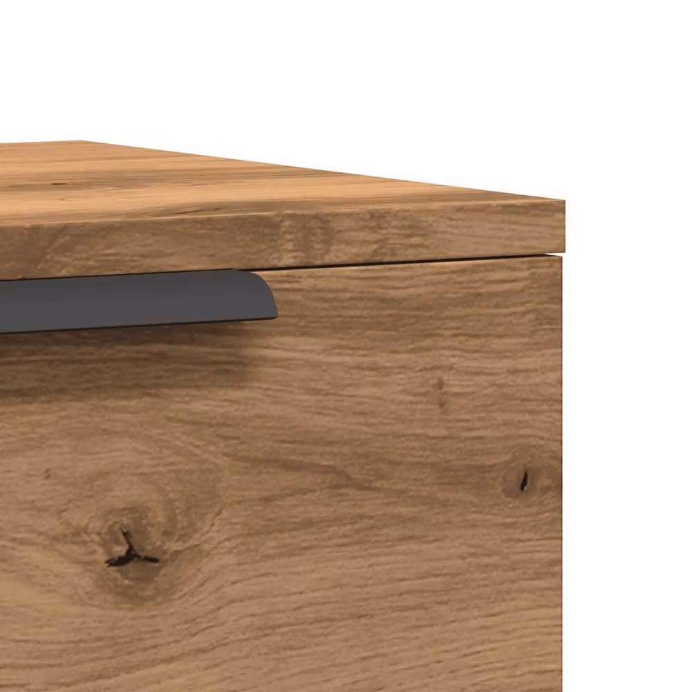 Berkfield Home Artisan Oak Wall-mounted Bedside Cabinets, 2 Pack, Brown, W/D/H: 34 x 30 x 20 cm – 4