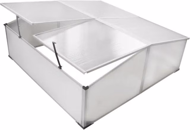 Berkfield Home 4-Lid Polycarbonate Cold Frame, W/D/H: 108 x 110 x 41 cm