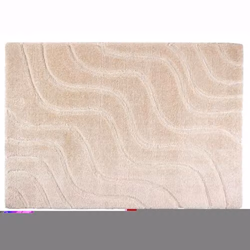 Phoenox Textiles Limited Origins Soft Carved Wave Rectangular Rug in Cream and Beige, W: 160 cm, D: 230 cm