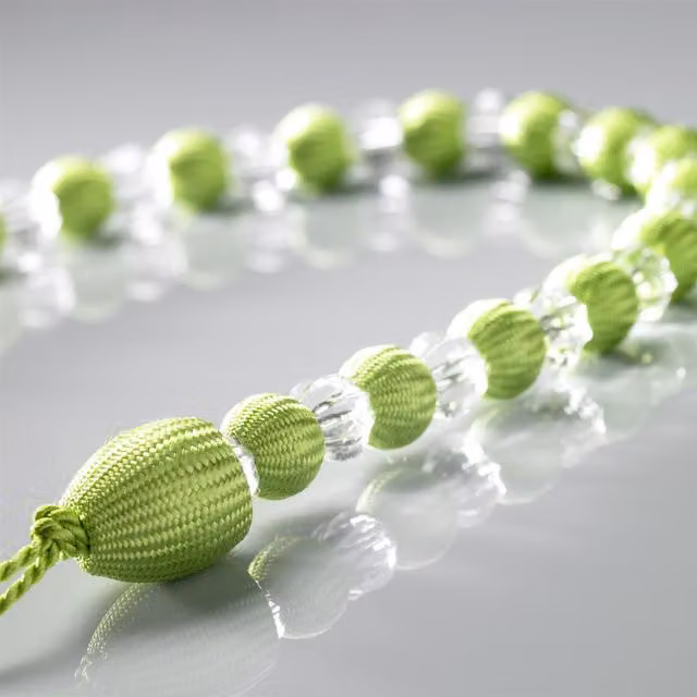 Luxor Living Handcrafted Beaded Curtain Tieback Pair in Green