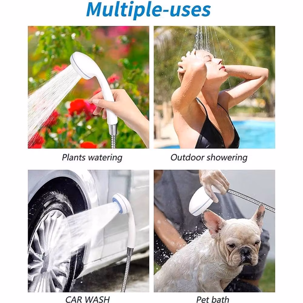 VOGREX Rechargeable Handheld Shower with Hook for Garden, Dog and Outdoor Use, White – 5