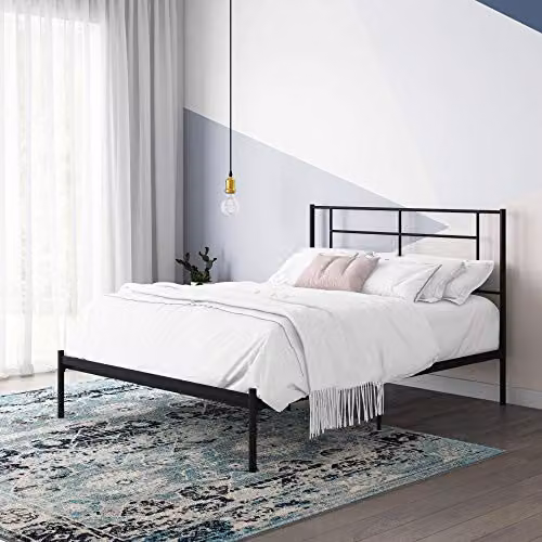 DHP Jensen Modern Metal Double Bed in Black, W/D/H: 140 x 200 cm – 4