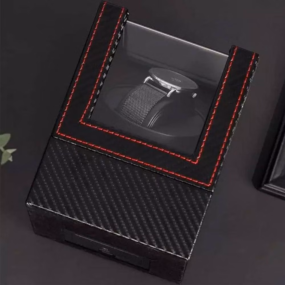 Kelvenix Single Automatic Watch Winder Display Case in Black – 3