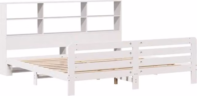 Berkfield Home Super King Solid Wood Bed Frame in White, W/D/H: 180 x 200 x 110 cm – 1
