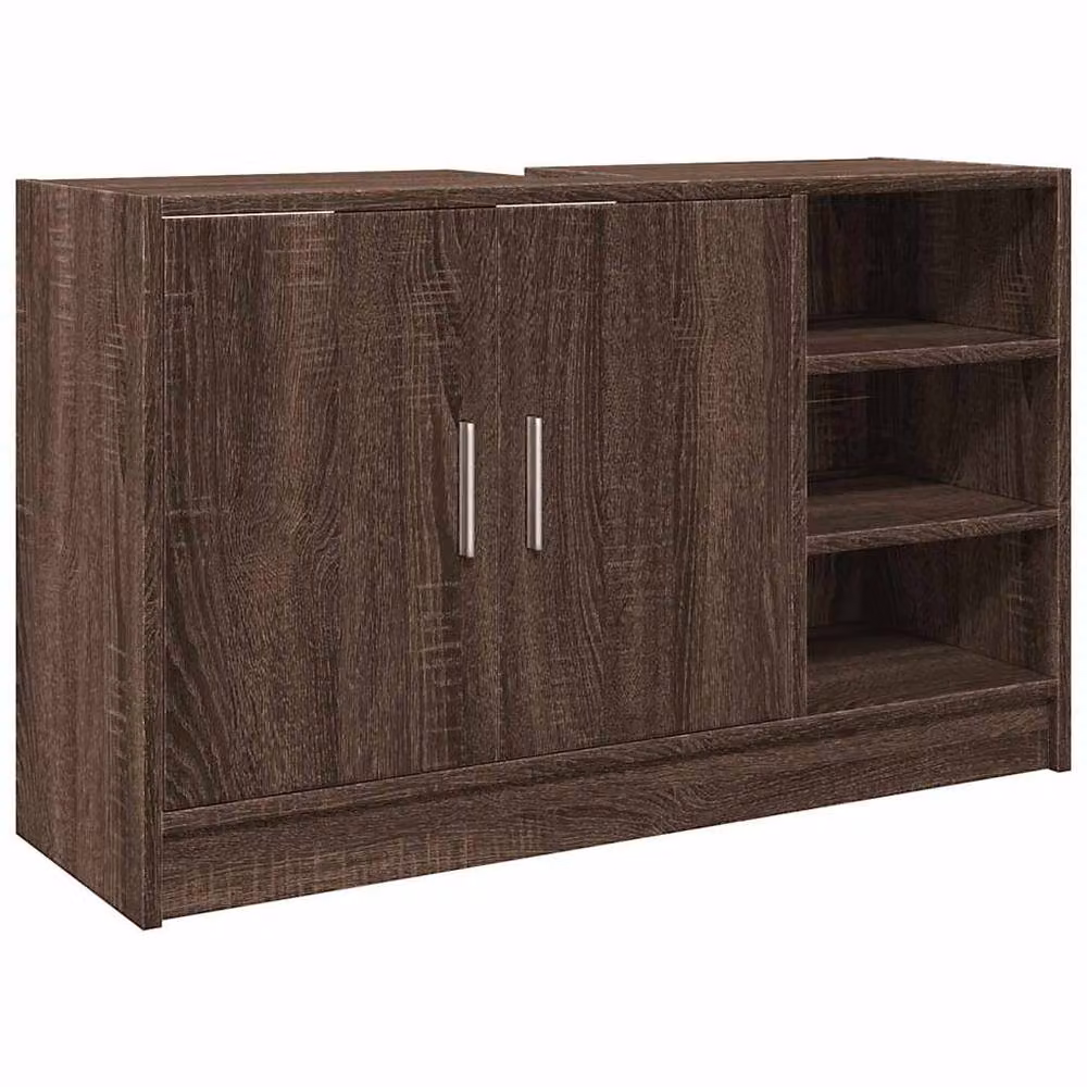 Berkfield Home Brown Oak Wall Mounted Bathroom Sink Cabinet W/D/H: 90 x 29 x 55 cm – 2