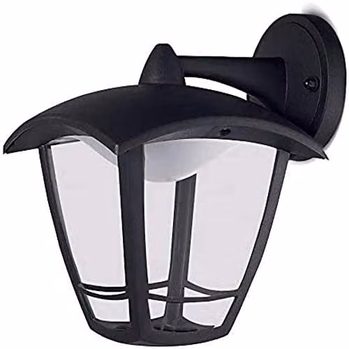 Luceco LED Top Arm Four Panel Coach Lantern in Black, IP44 Rated – 1