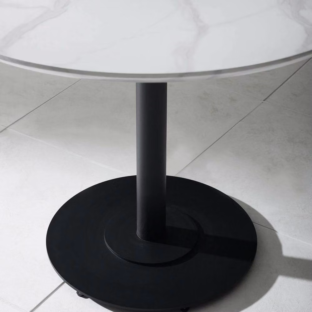 Cheshire Premium Lucerne Round Dining Table in White with Marble Effect, Diameter: 100 cm, Height: 76 cm – 3