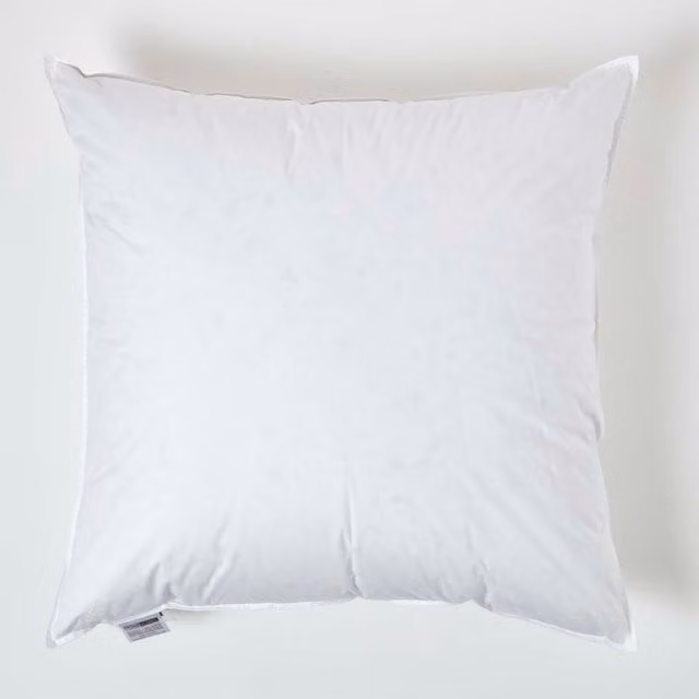 Homescapes Duck Feather and Down Cushion Pad Insert, White, W/D/H: 70 x 70 x 70 cm