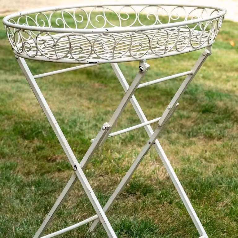 Ascalon Design Ltd Blais Butlers Table in Beige, W: 61 cm, D: 61 cm, H: 67 cm
