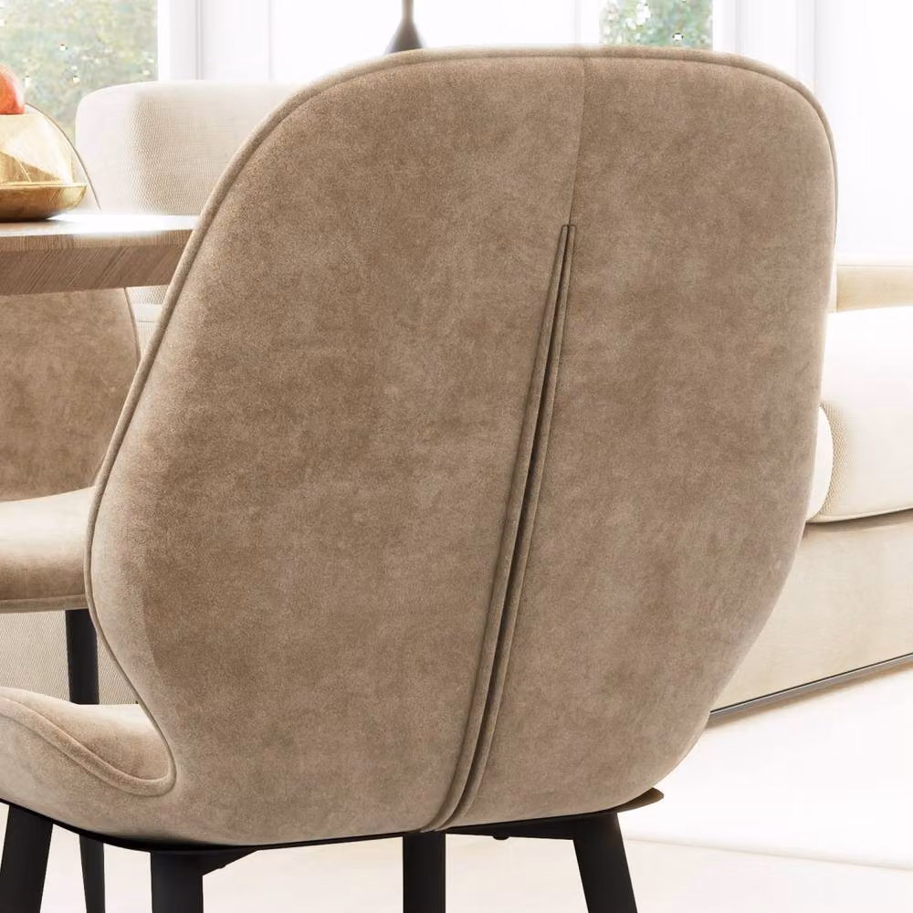 Wyld Haus Sumaba Set of 2 Brown Velvet Dining Chairs with Metal Legs – 8