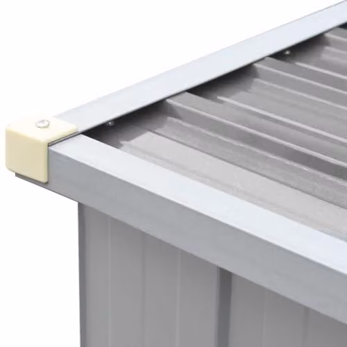 vidaXL Garden Log Storage Shed in Grey Galvanised Steel, W/D/H: 330 x 84 x 152 cm – 2