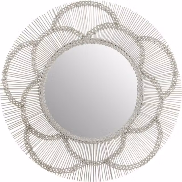 Interiors by Premier Serlina Round Silver Wall Mirror