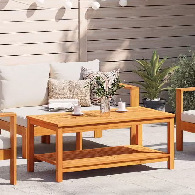 Berkfield Home Rectangular Coffee Table in Brown Solid Acacia Wood, W: 70 cm, D: 40 cm, H: 45 cm