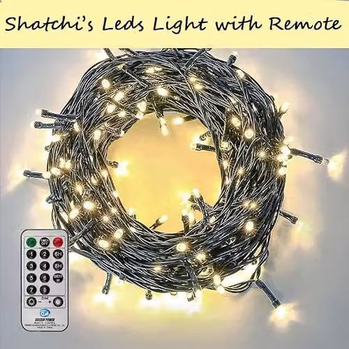 SHATCHI 480 LED Warm White Fairy String Lights with Remote Control and Timer, Waterproof IP44 Outdoor and Indoor Decorations – 4